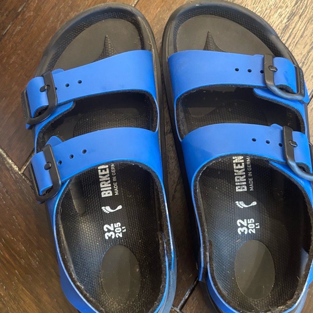 Birkenstock Kids Size 32 Bright Blue Sandals
